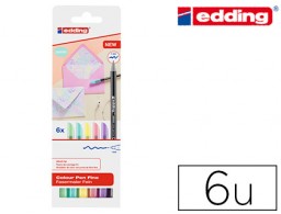 6 rotuladores edding 1200 tinta colores pastel surtidos